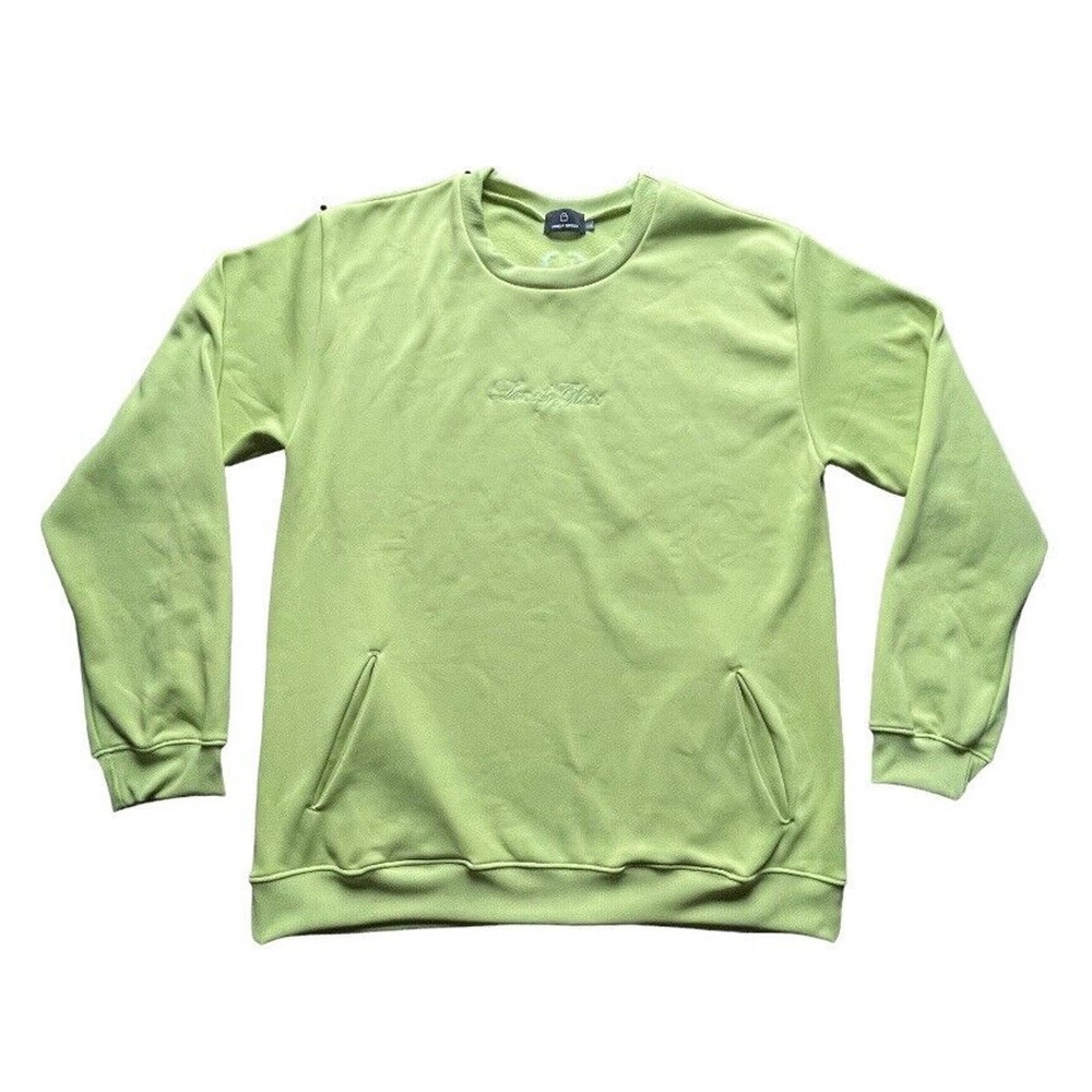 NWOT Lonely Ghost University Pullover Sweatshirt USA Unisex XXL Neon Green RARE